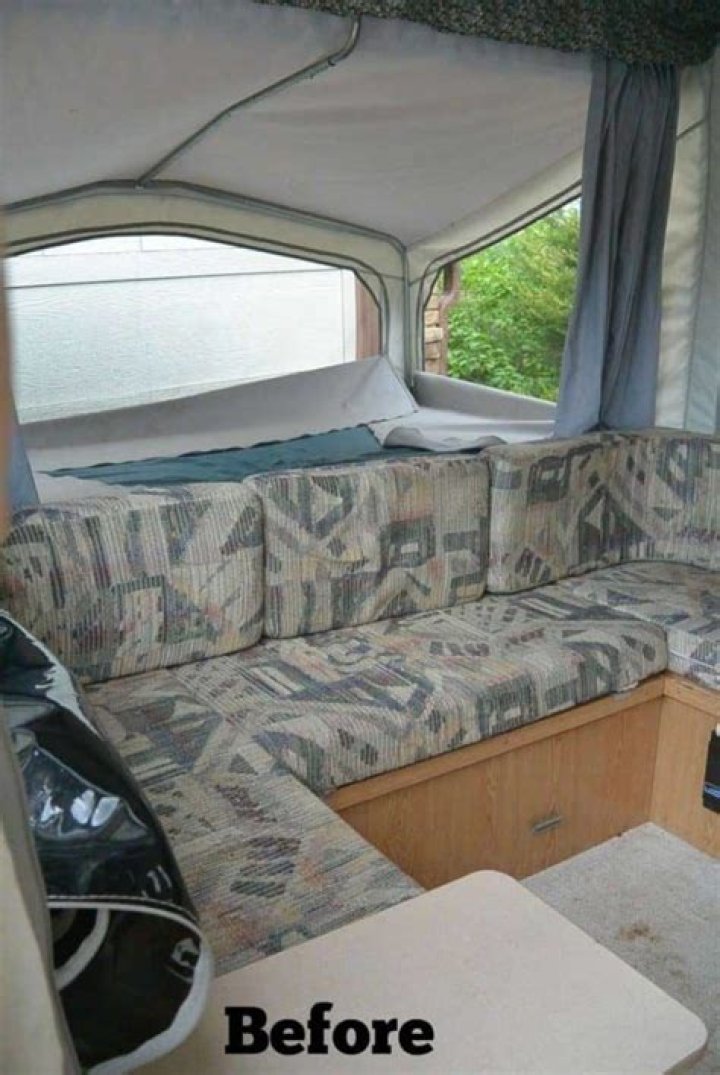 How do you clean pop up camper cushions?
