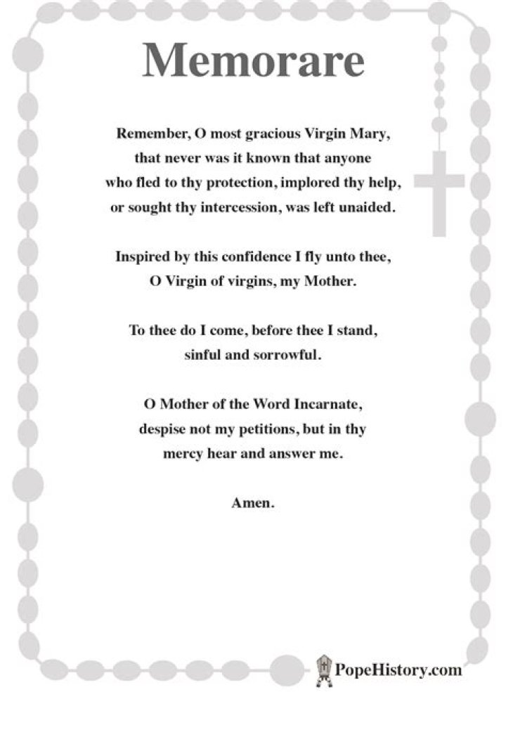 What is a memorare prayer?