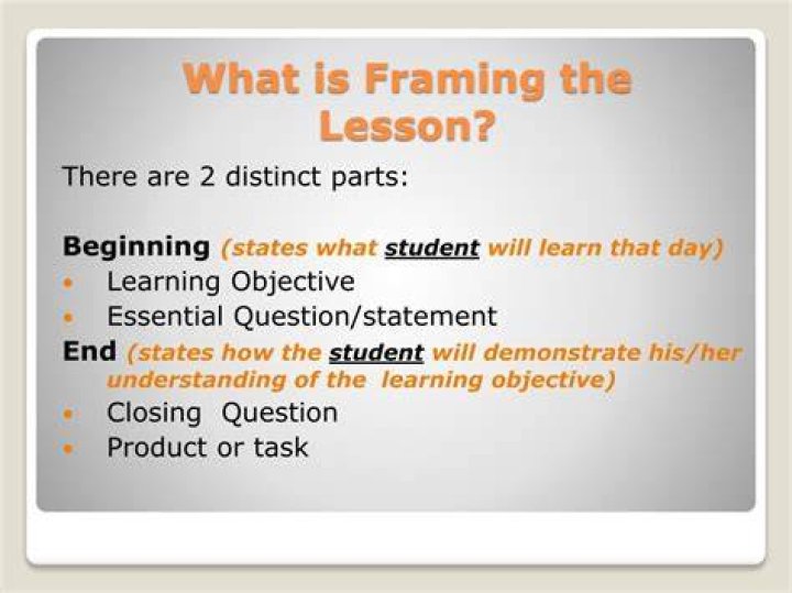 What is framing the lesson?